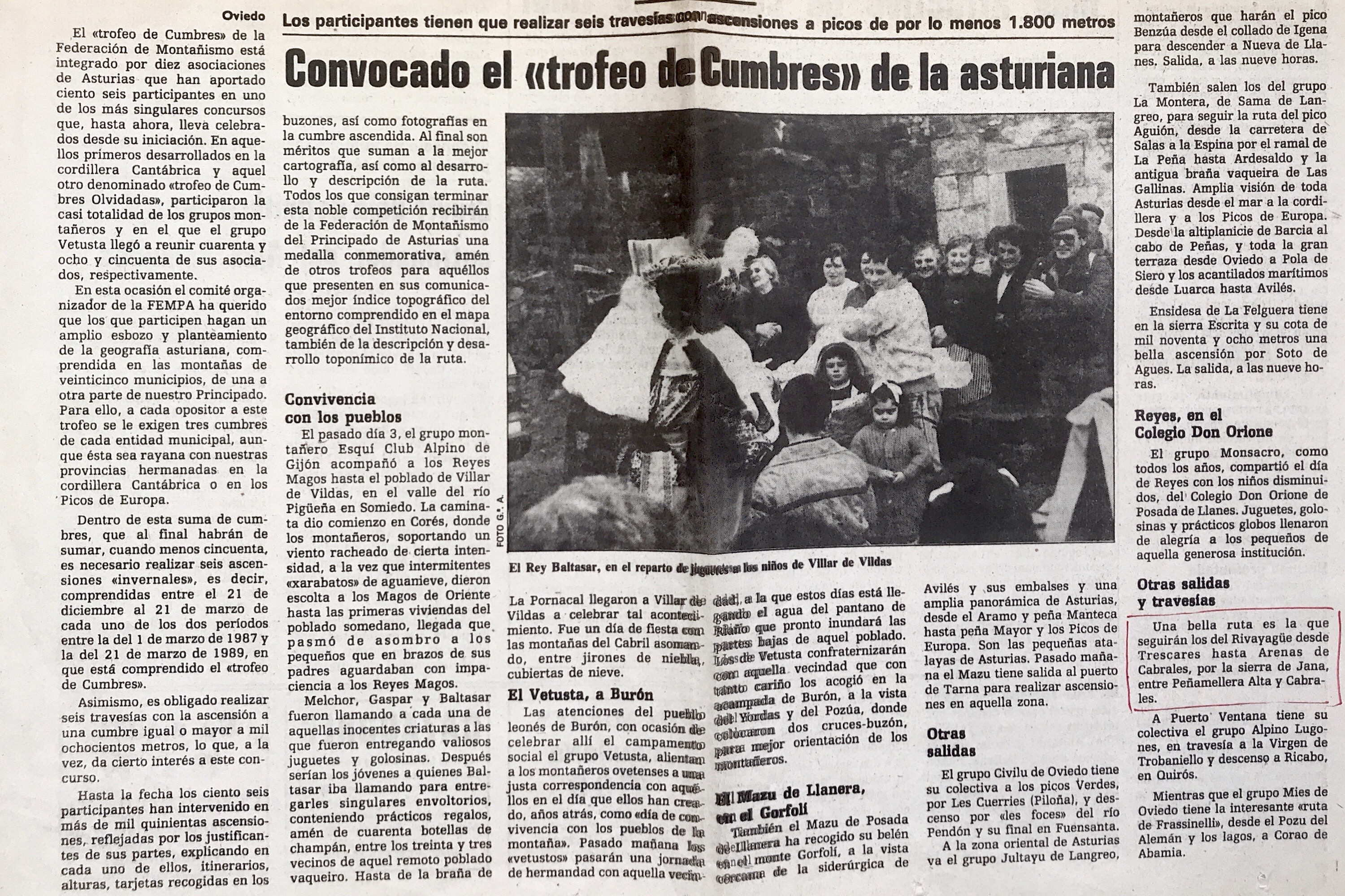 10 enero, 1988: Trescares - Sierra de Jana - Vega de Nava - Arenas de Cabrales