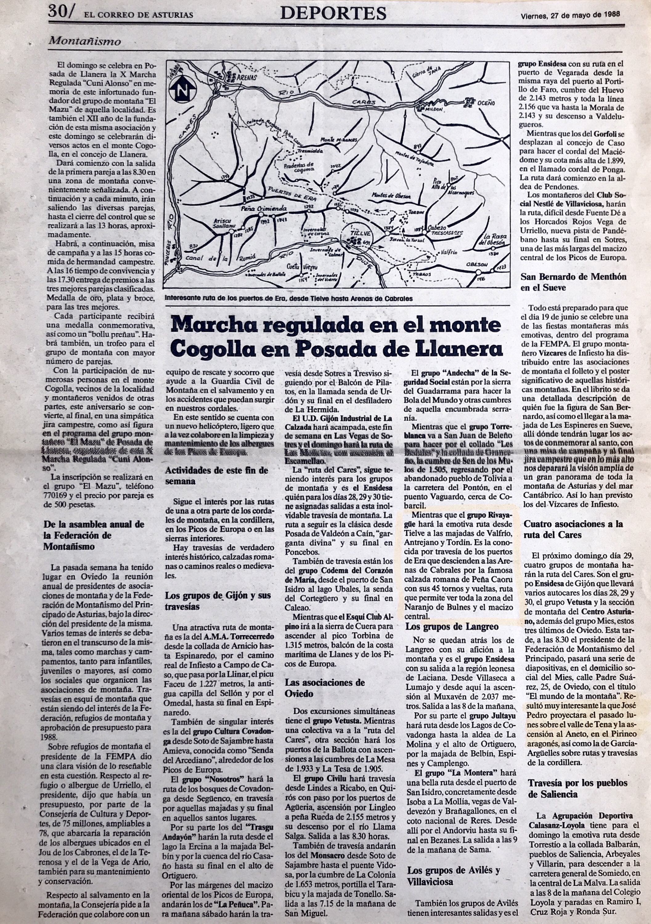 29 mayo, 1988: Travesía Tielve - Portudera - Arenas de Cabrales