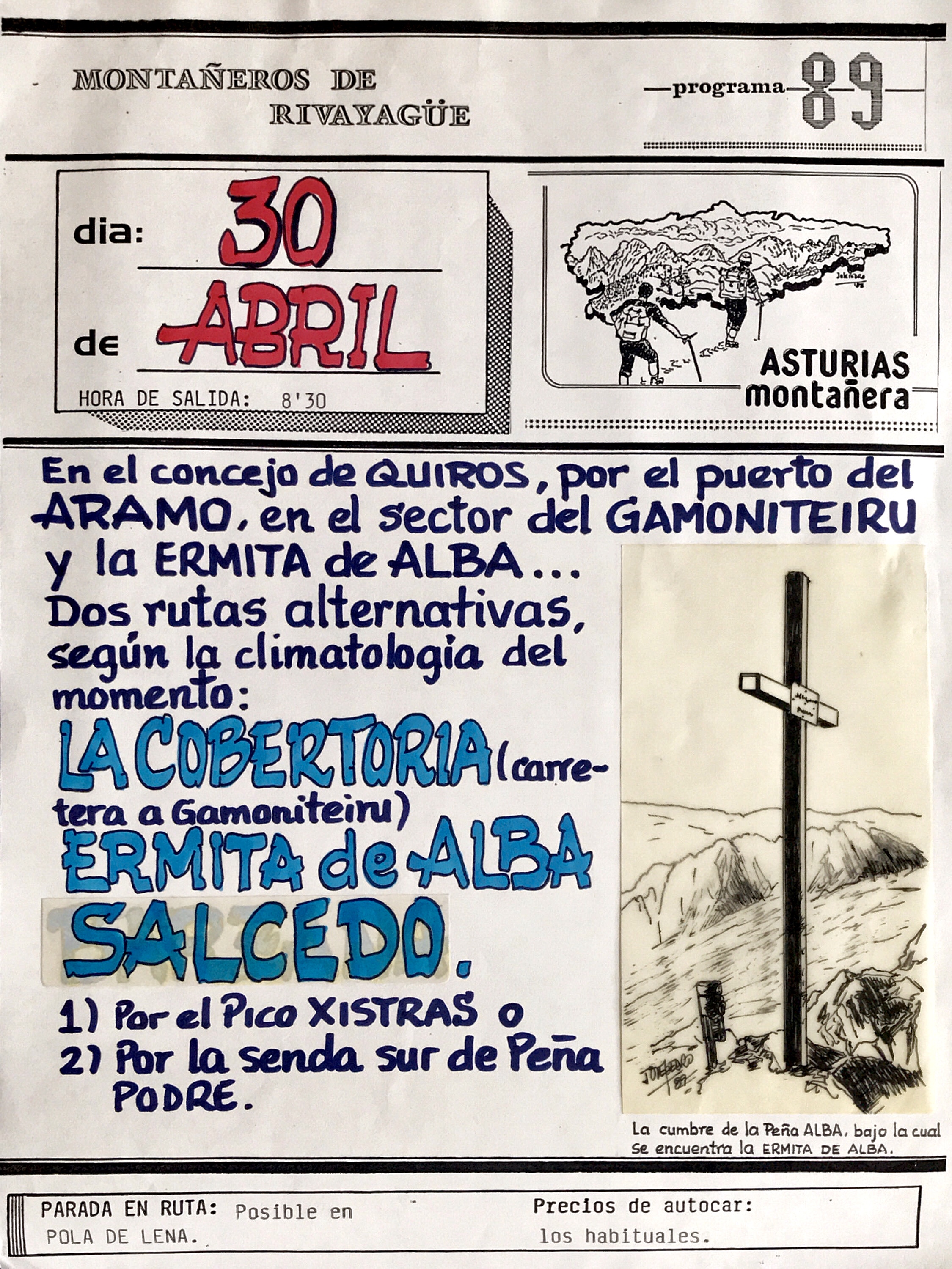 30 abril, 1989: Pico Xistras o Peña Podre