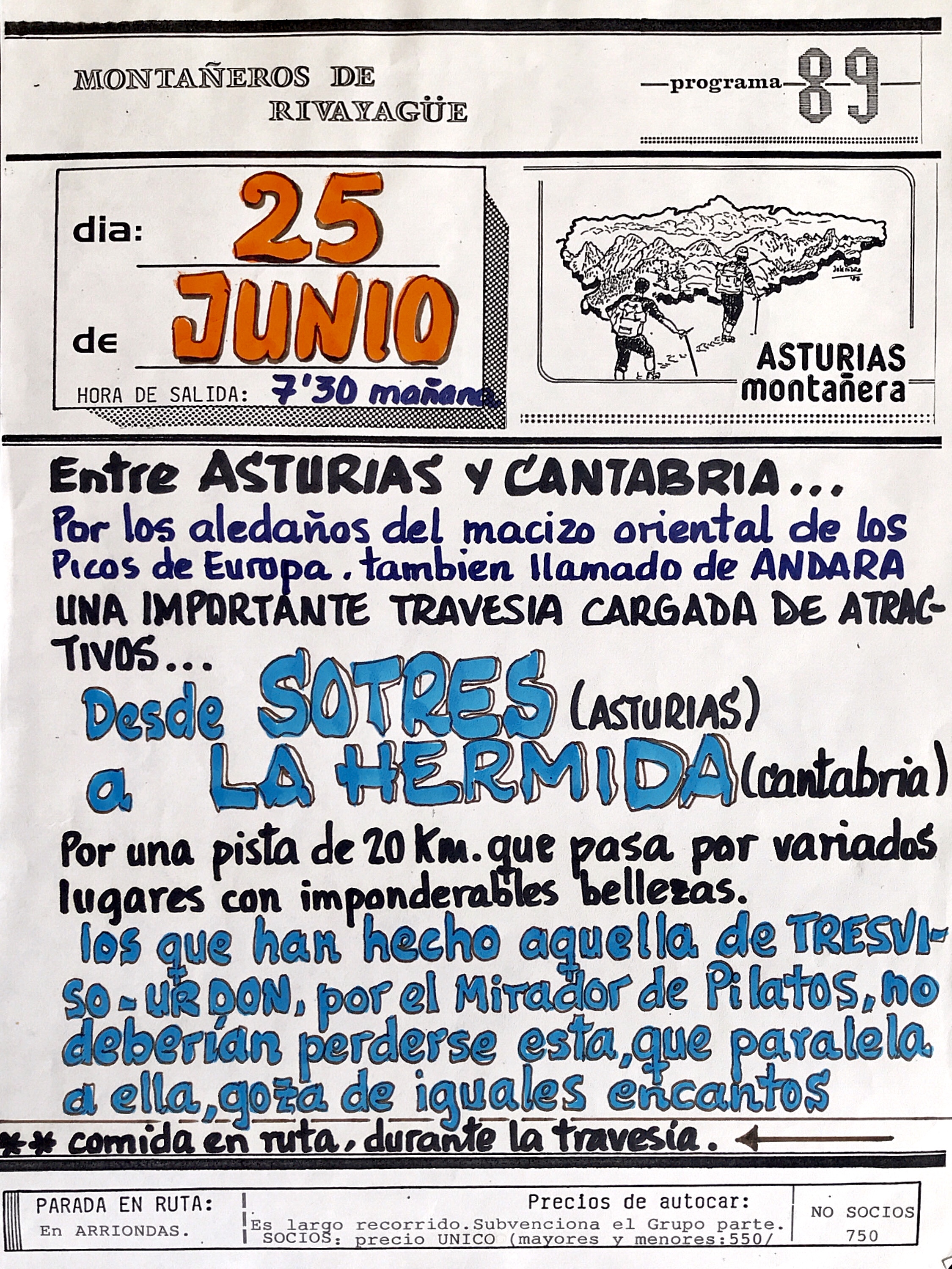 25 junio, 1989: Sotres - La Hermida